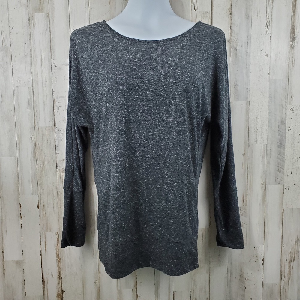 5/$25 RoadRunner Athletic Top XS Heathered Gray Long Sleeve Running Workout